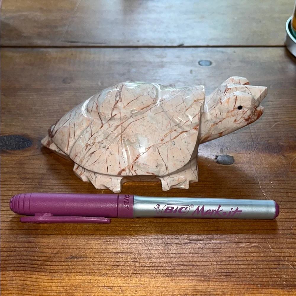 Marble Turtle Decor 6” Length